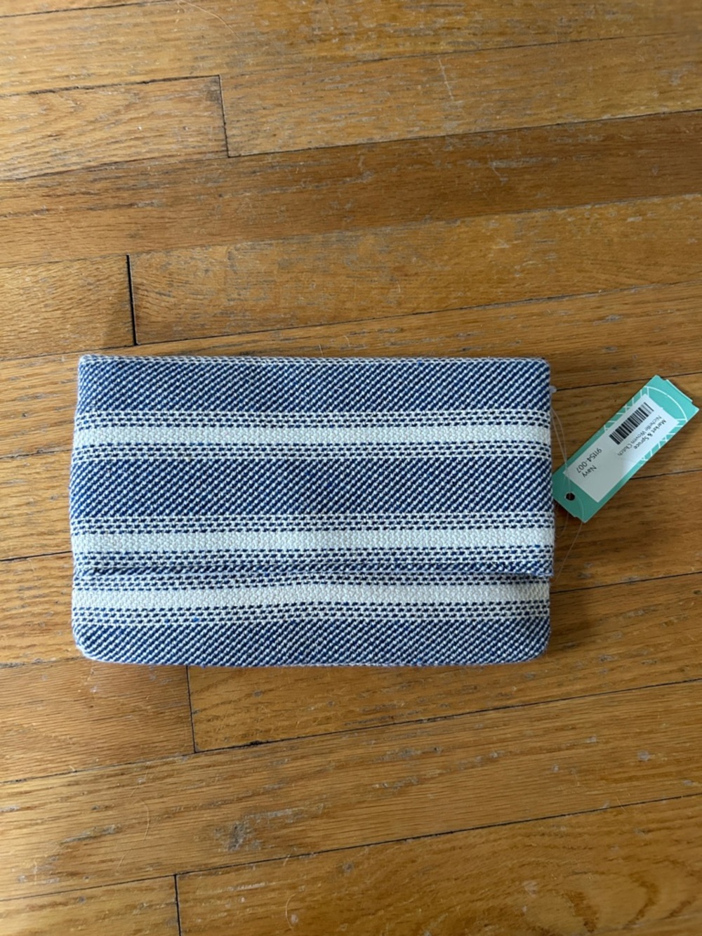 NWT Striped Blue & White Woven clutch